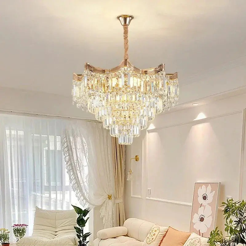 Modern Luxury Stairs Large Crystal Chandeliers