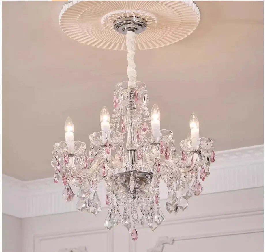Pink Crystal Chandelier