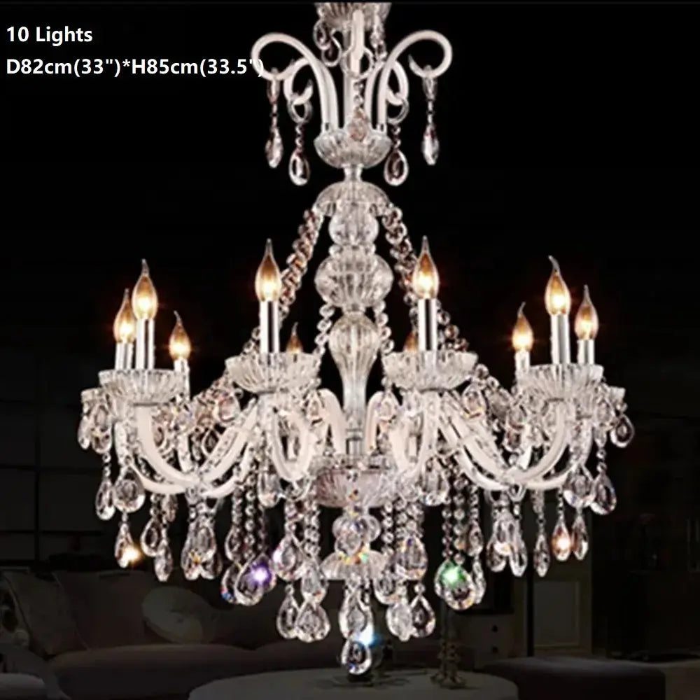 Modern Candle Chandelier light Glass White K9 Crystal Pendant Lamp Living Room Bedroom Decoration Lights Crystal Chandelier ChandeliersLife®