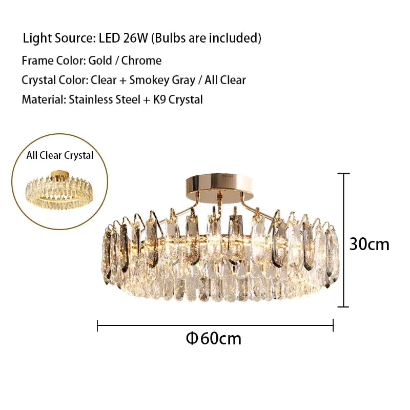 Crystal Modern Gold Ceiling Lustres ChandeliersLife®