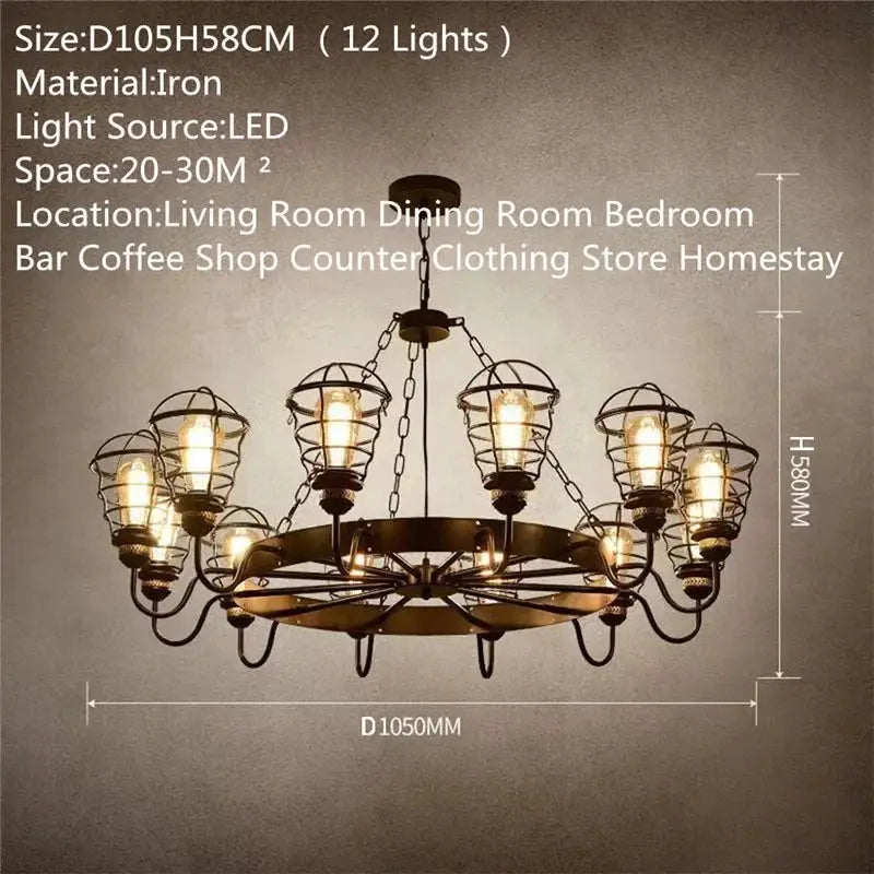 Industrial Retro Decor Chandelier ChandeliersLife®