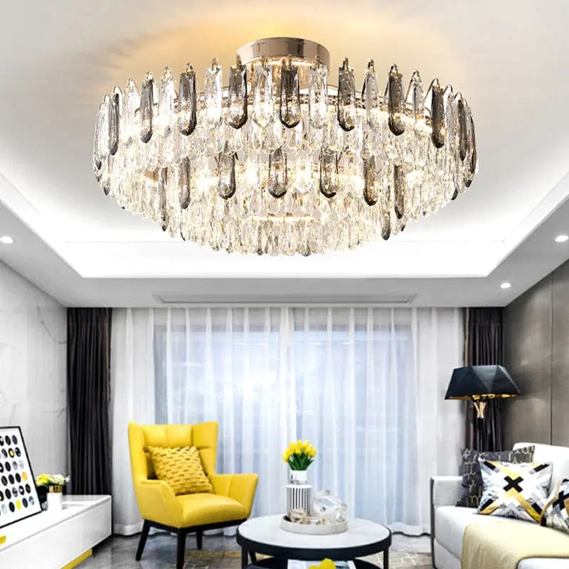 Crystal Modern Gold Straight Lustre ChandeliersLife®