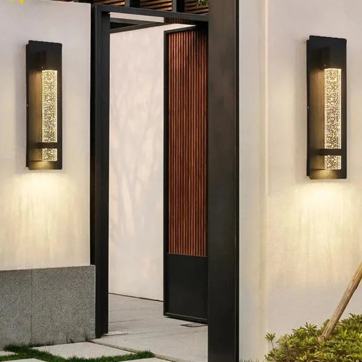 Outdoor Wall Lamp Anti Rust Aluminum with K9 Column Crystal Bubble Lighting Fixture Porch Wall Sconce for Garden Garage Entryway ChandeliersLife®