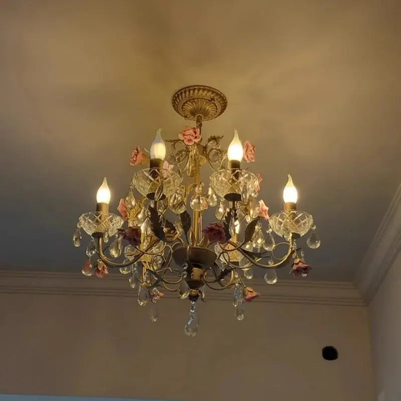 Crystal Flower French Chandelier