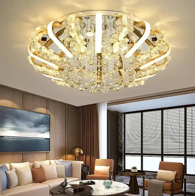 Modern Minimalist Crystal LED Ceiling Light - ChandeliersLife®