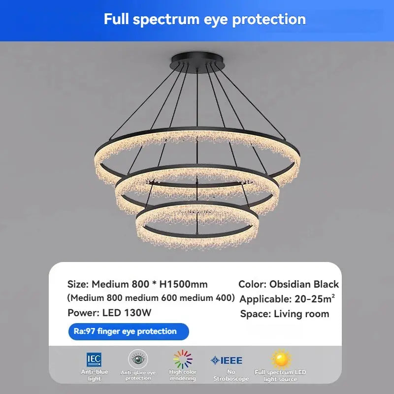 Italian Crystal Round Chandelier