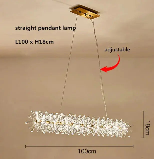 Modern Crystal Flower Long Chandelier ChandeliersLife®