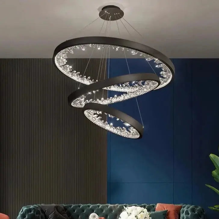 Modern Luxury Circular Black Chandelier ChandeliersLife®