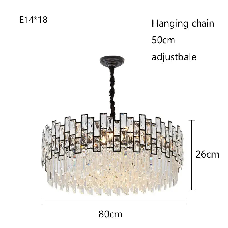 Postmodern Luxury Chandelier Suspend LED Lighting Fixtures Gold Black Crystal Round Oval Hanging Lamp For Living Room Decoration ChandeliersLife®