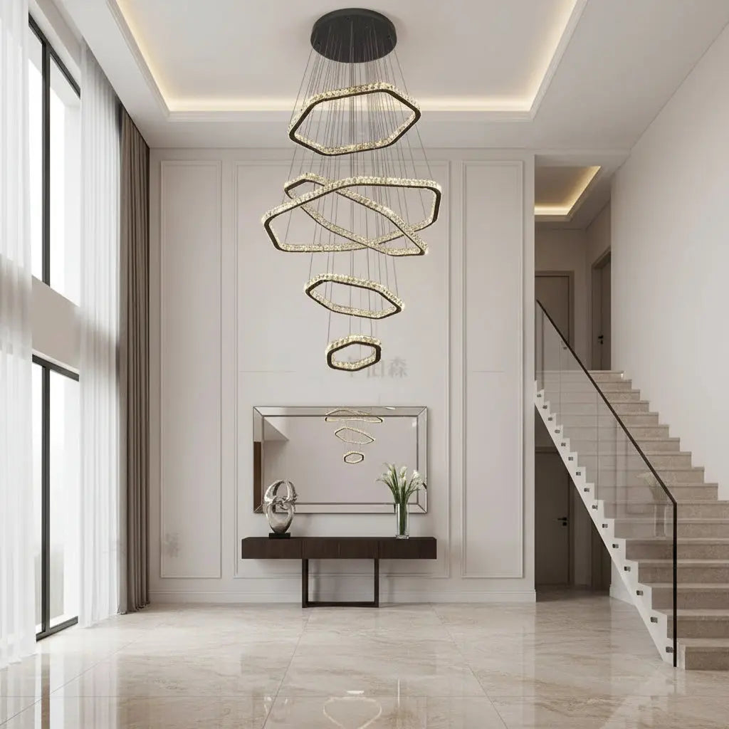 Modern Home Decoration Stair Crystal Chandelier