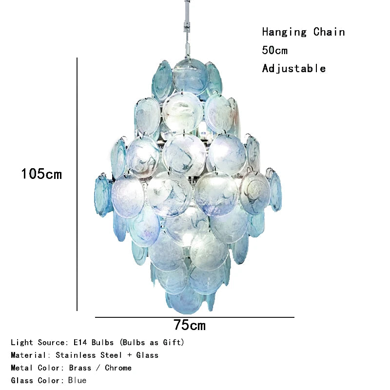 Azura Vintage Glass and Metal chandelier, product gallery image 7 of 13