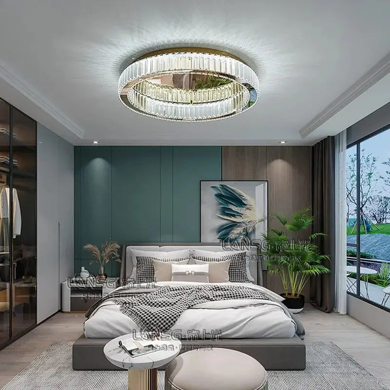 Round Crystal Led Ceiling Chandelier ChandeliersLife®