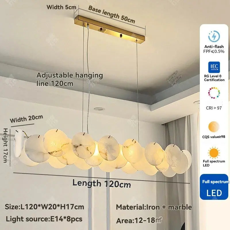 Modern White Marble Alabaster Round Lamp ChandeliersLife®