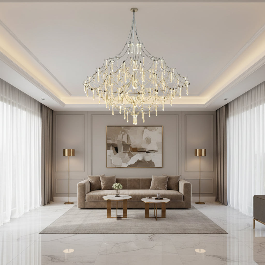 Abstract Design Crystal Cube Chandelier