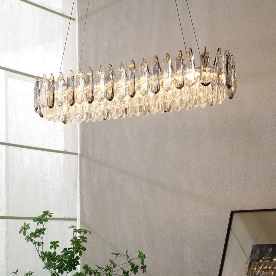 Crystal Modern Gold Straight Lustre ChandeliersLife®