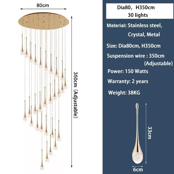 Luxury Long Hanging Staircase Chandelier ChandeliersLife®