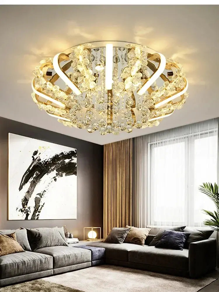 Modern Minimalist Crystal LED Ceiling Light - ChandeliersLife®