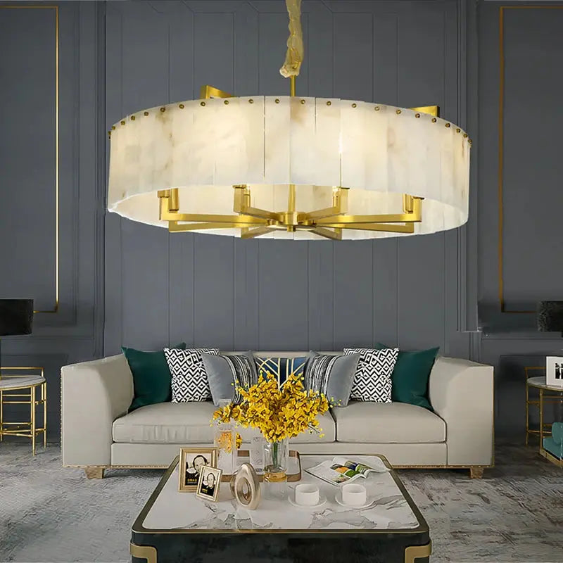 New Round Natural Marble Chandeliers ChandeliersLife®