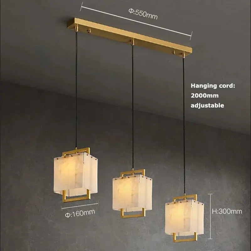 Modern Marble Chandelier Rectangle Pendant