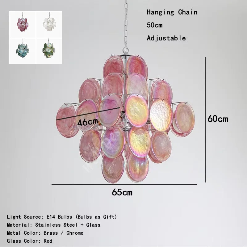 Calista Murano-inspired Art Deco Glass chandelier, product gallery image 14 of 15