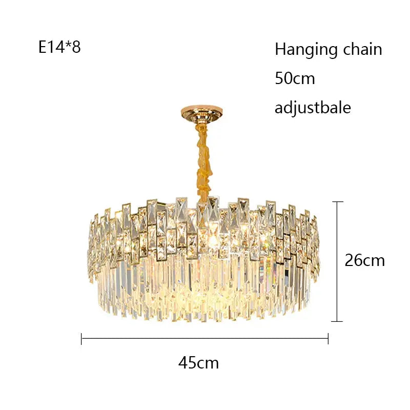 Postmodern Luxury Chandelier Suspend LED Lighting Fixtures Gold Black Crystal Round Oval Hanging Lamp For Living Room Decoration ChandeliersLife®