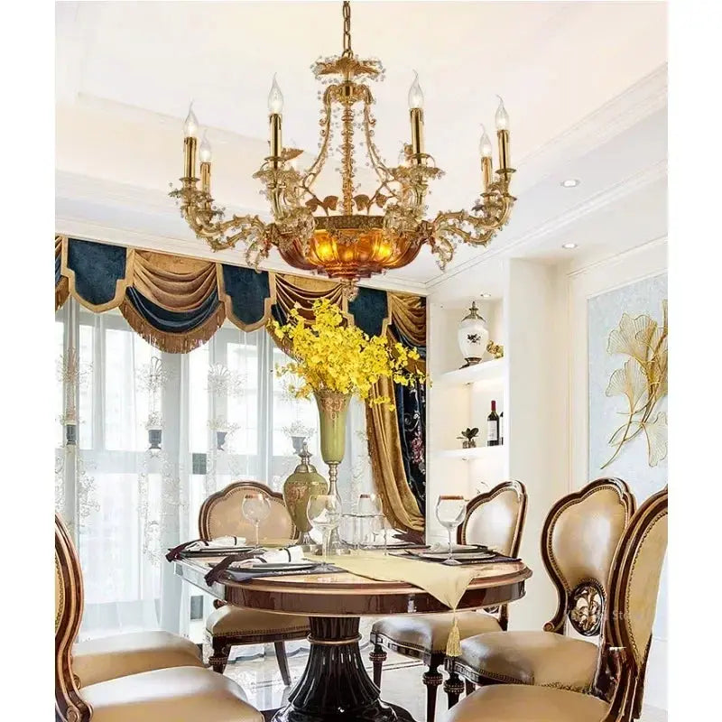 French style all copper palace bedroom restaurant, creative personality, luxurious atmosphere, luxurious villa club lights ChandeliersLife®