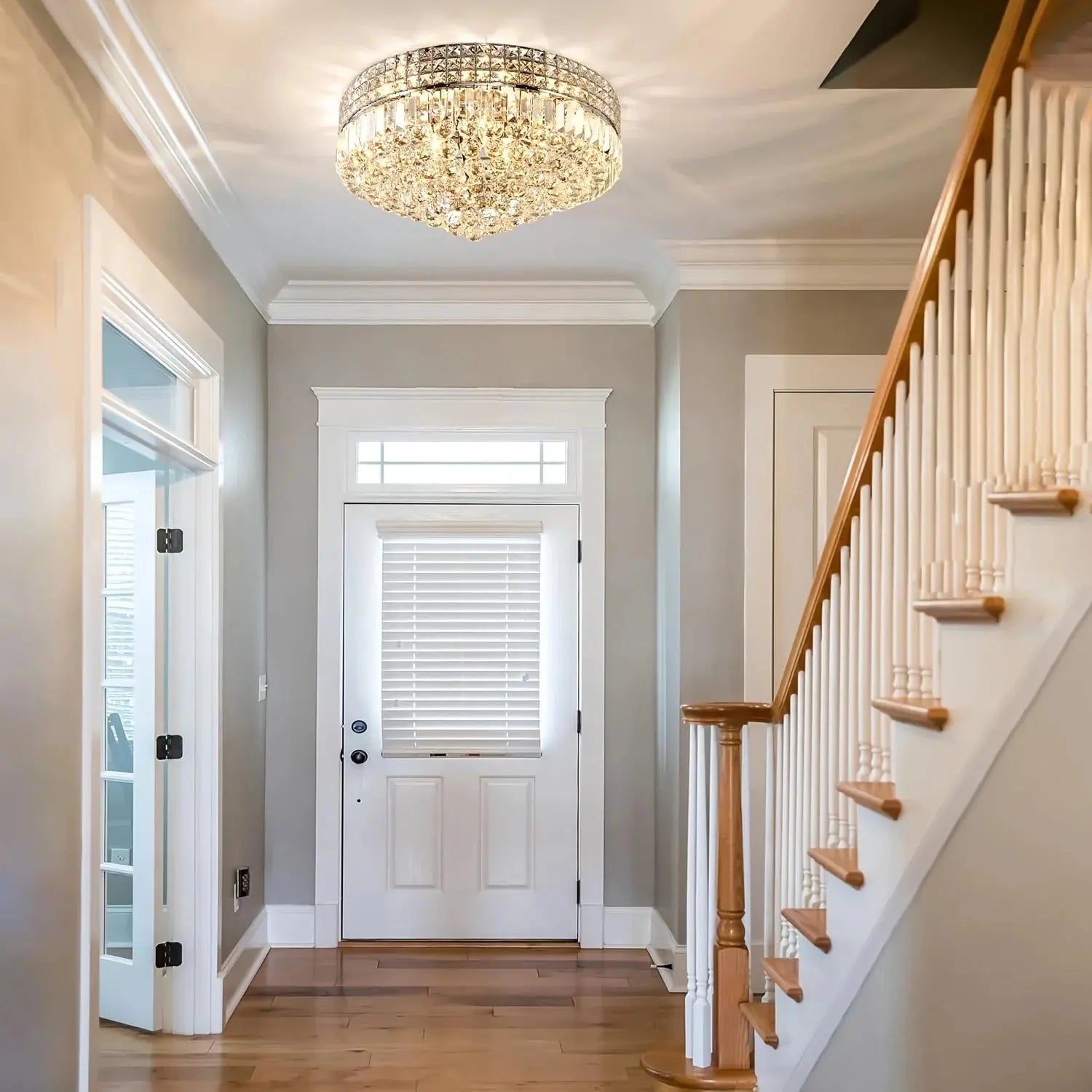 Modern Round Crystal Ceiling Light Fixture