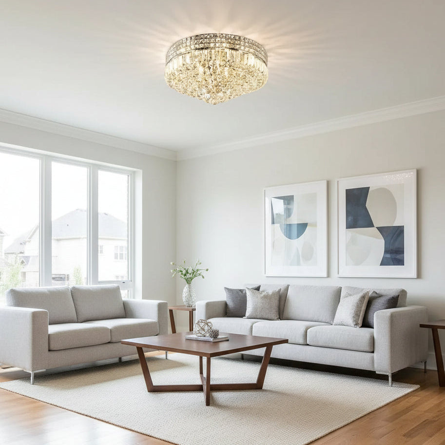 Modern Round Crystal Ceiling Light Fixture ChandeliersLife®