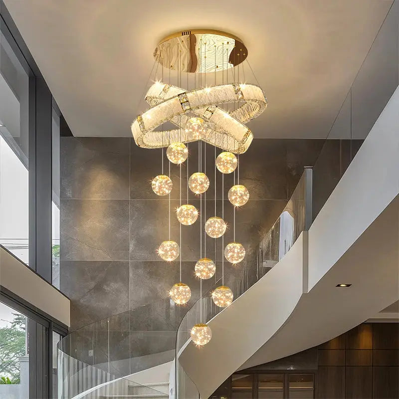 Modern Home Decor Led Staircase Chandeliers