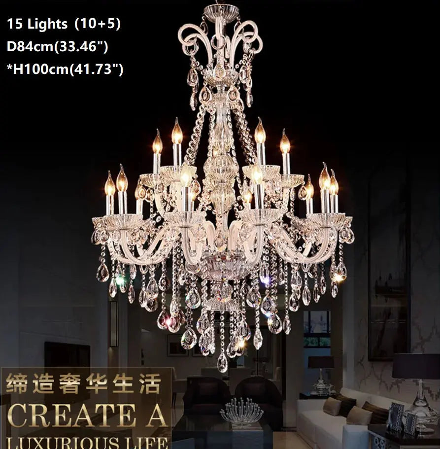 Modern Candle Chandelier light Glass White K9 Crystal Pendant Lamp Living Room Bedroom Decoration Lights Crystal Chandelier ChandeliersLife®