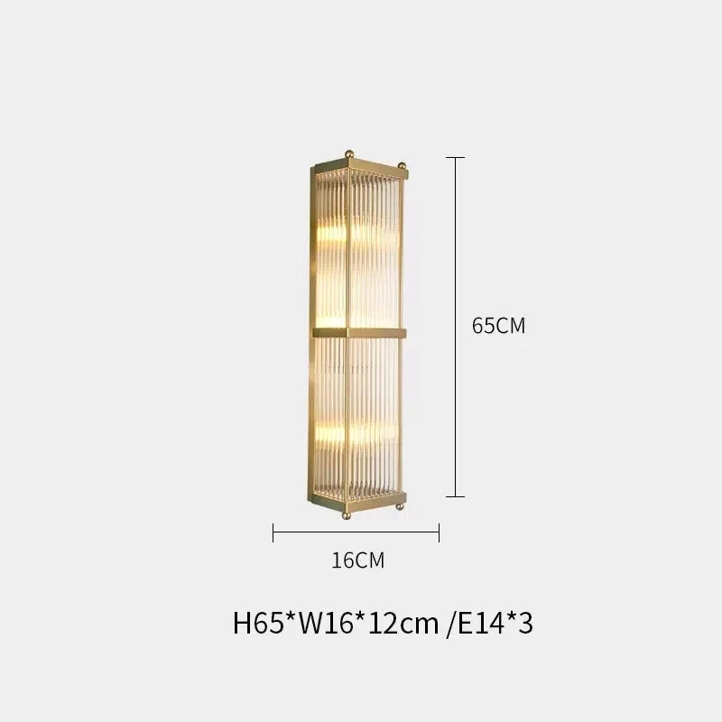Lucien copper and crystal wall light Design A 65 cm – product reference