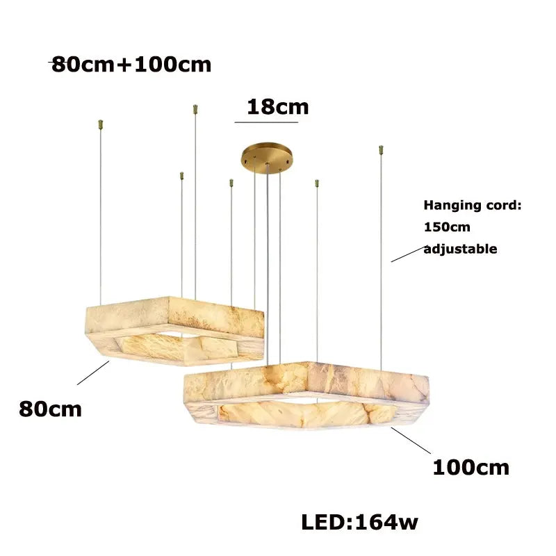 Hexagonal Alabaster Round Chandelier ChandeliersLife®
