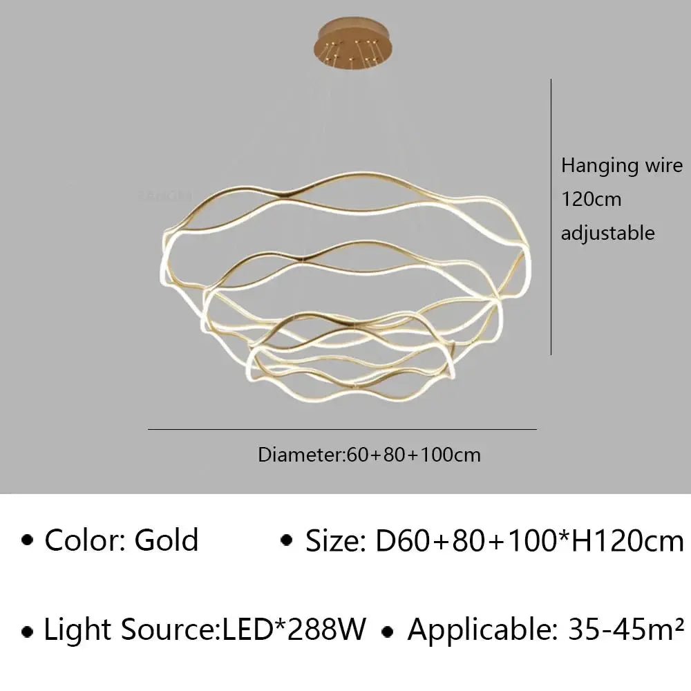 Modern LED Pendant Light For Bedroom Living Dining Room Chandelier Luxury Ring Hanging Lamp Home Decor Indoor Lighting Fixture ChandeliersLife®