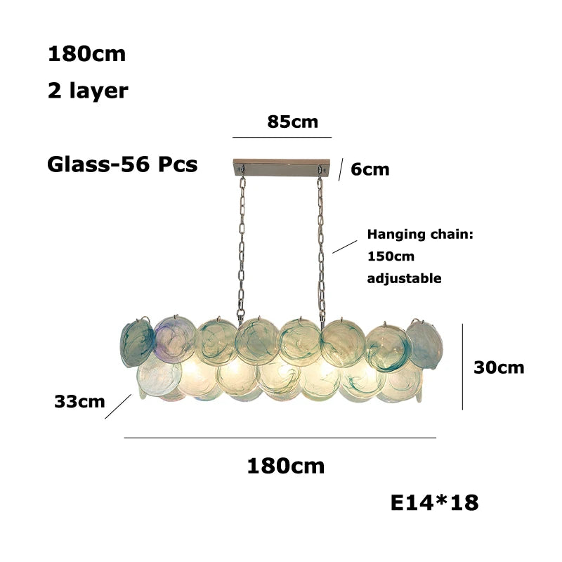 Mirella Murano-inspired Coloured Glass chandelier, product gallery image 9 of 17