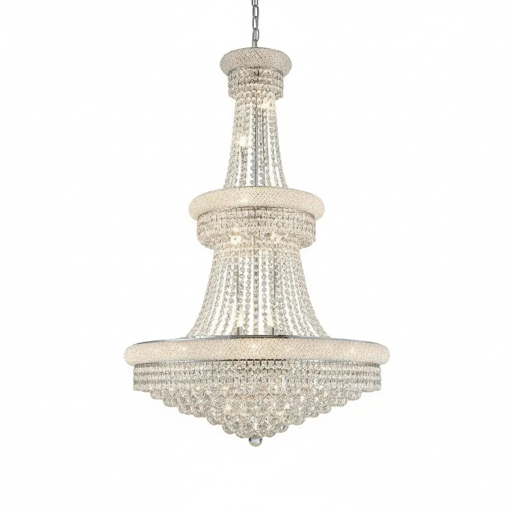 Modern Empire Crystal Chrome Chandelier ChandeliersLife®