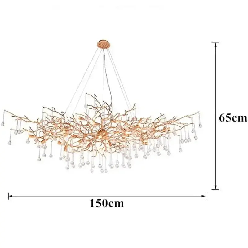 High-end LED Branch Crystal Copper Chandeliers Water Drops Luxury Ceiling Chandelier Lighting Decor Tree Luxury Pendant LAMP ChandeliersLife®