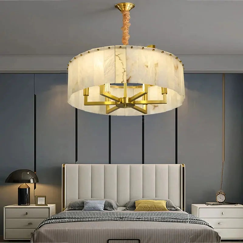 New Round Natural Marble Chandeliers ChandeliersLife®