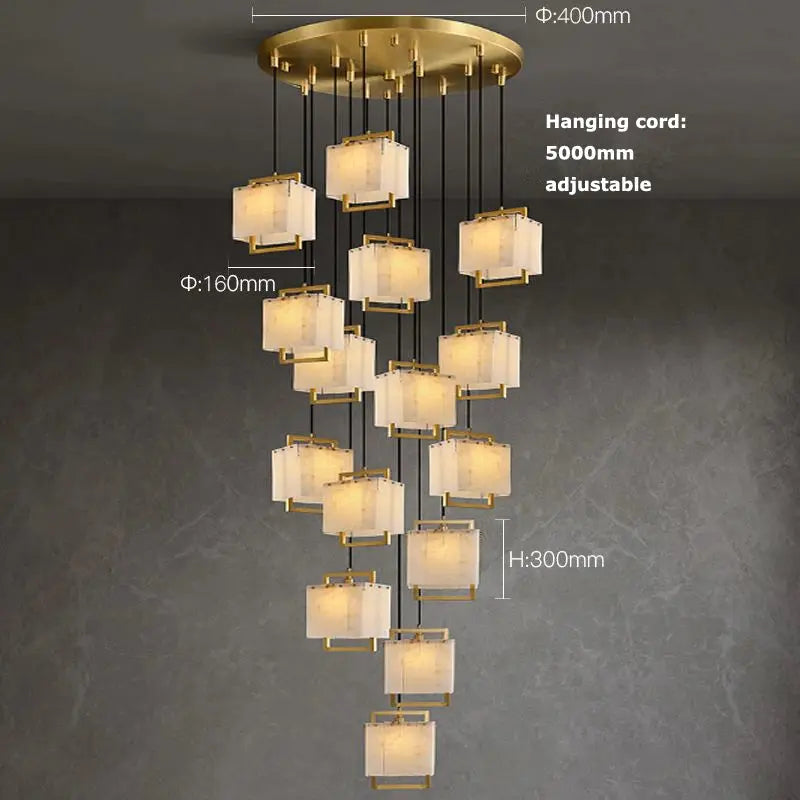 Modern Marble Chandelier Rectangle Pendant ChandeliersLife®