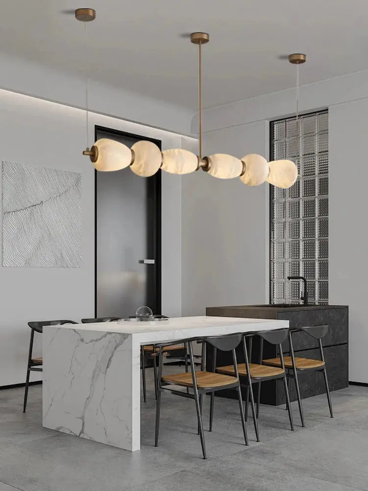 Marble Decoration Long Round Pendant Lights Led Dimmable Hanging Lamp Over Dining Table Bar Decor Luxury Marble Pendant Lamp ChandeliersLife®