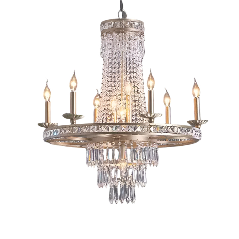 American Country Chandelier for Living Room Dining Room Lamp Creative Personality French Luxury Wrought Iron Crystal Lamp ChandeliersLife®