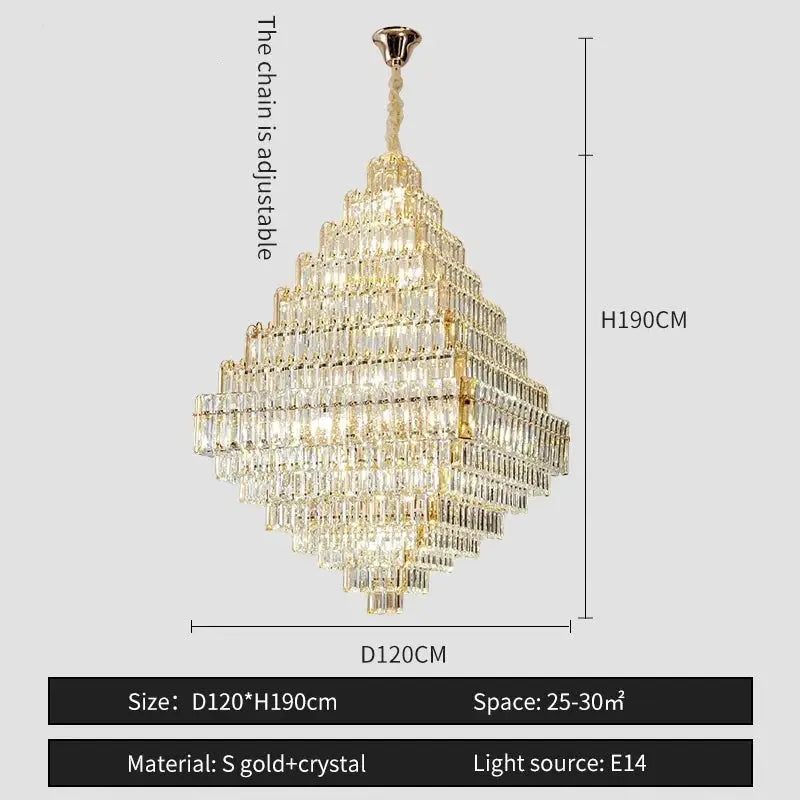 Modern Luxury Spiral Staircase Crystal Chandelier ChandeliersLife®
