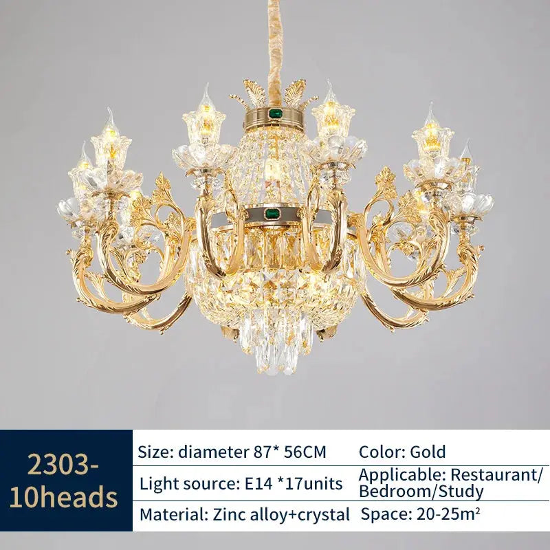 European Style Duplex Chandelier European Style Villa Living Room Candle Crystal Chandelier Hotel Lobby Chandelier In The Middle ChandeliersLife®
