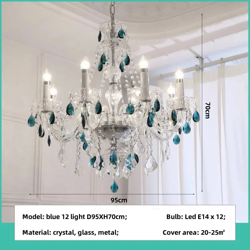 French Blue Crystal Chandelier ChandeliersLife®