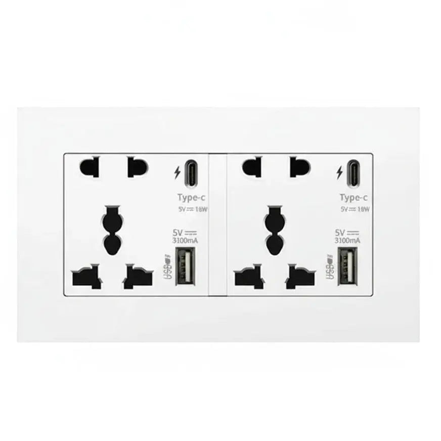 UK Wall Electrical Outlet with USB Charger