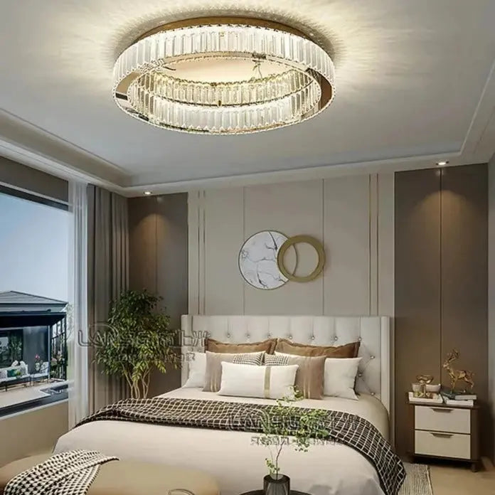Round Crystal Led Ceiling Chandelier ChandeliersLife®