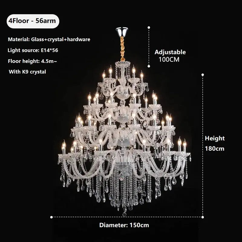 Villa Foyer Extra Large Crystal Chandelier