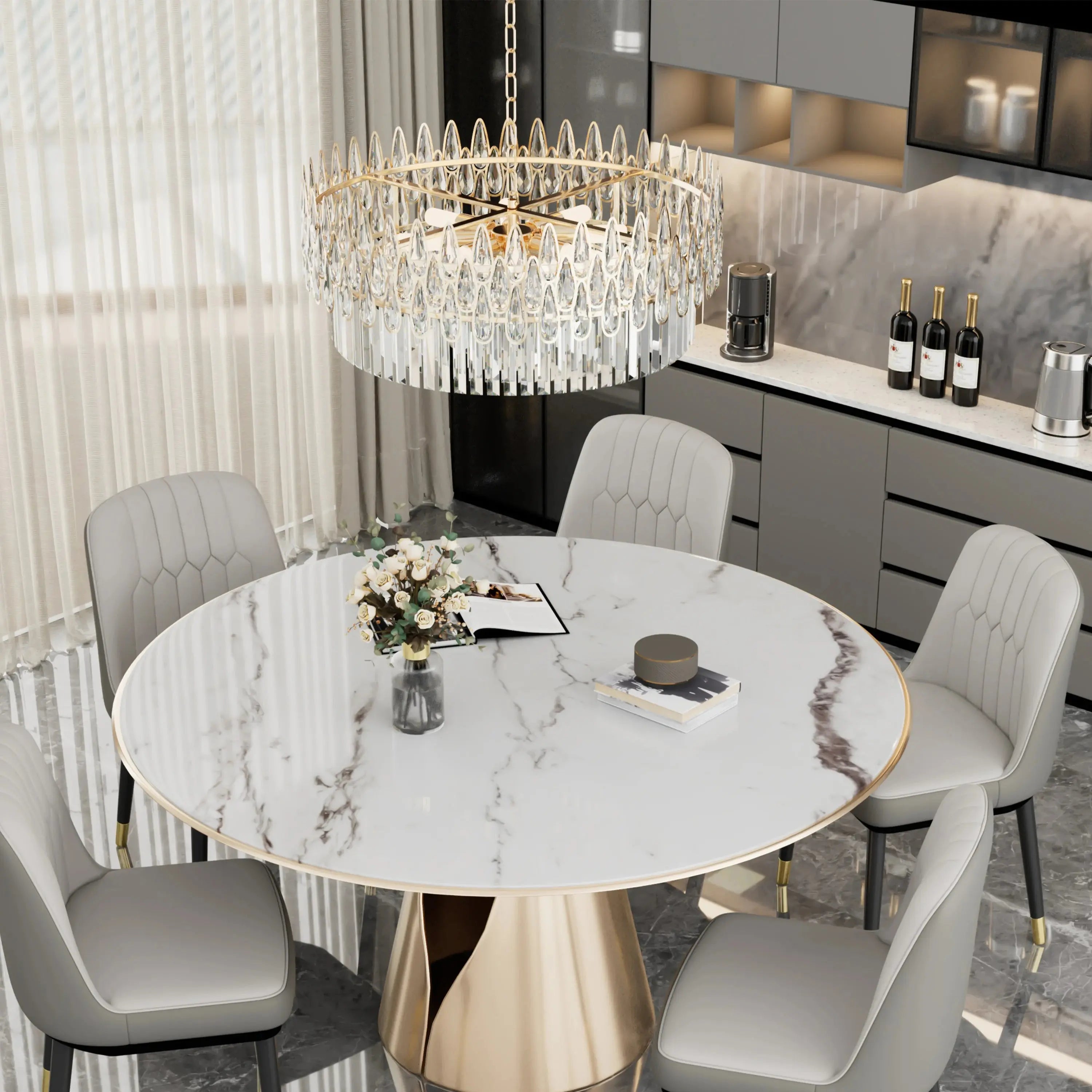 LUVODI Luxury Ceiling Pendant Lighting Decor Crystal Chandeliers Light Fixture with Three Colors Lights ChandeliersLife®