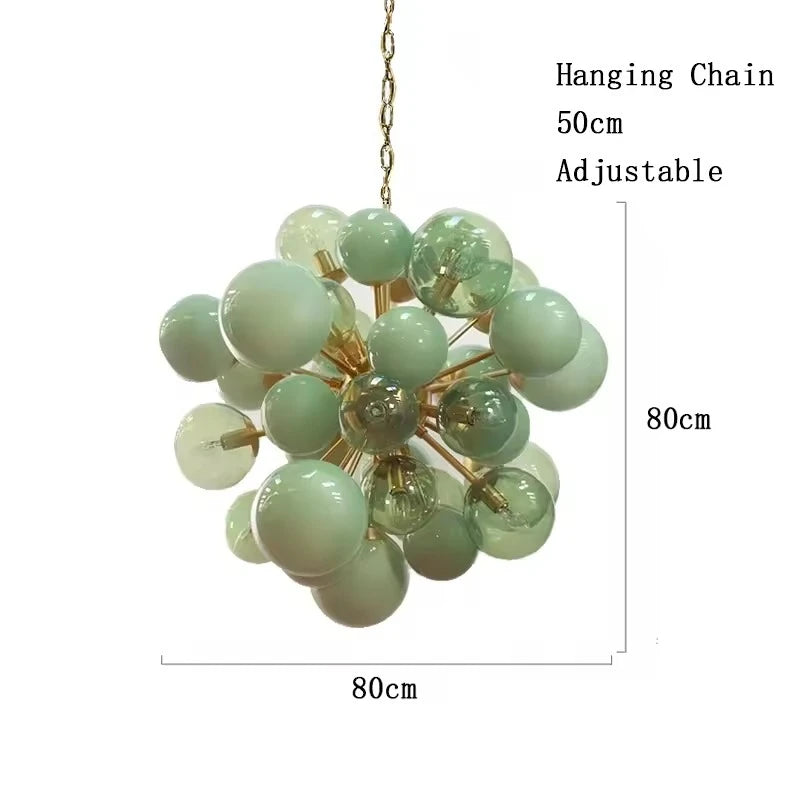 Bolla Modern Coloured Glass Bubble chandelier, product gallery image 9 of 9