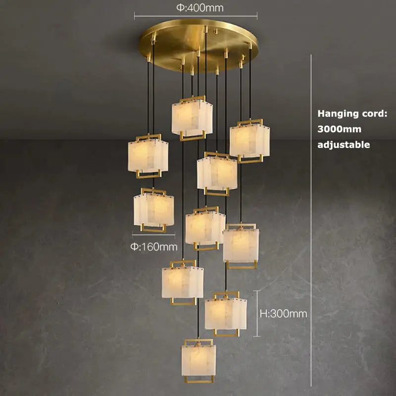 Modern Marble Chandelier Rectangle Pendant ChandeliersLife®