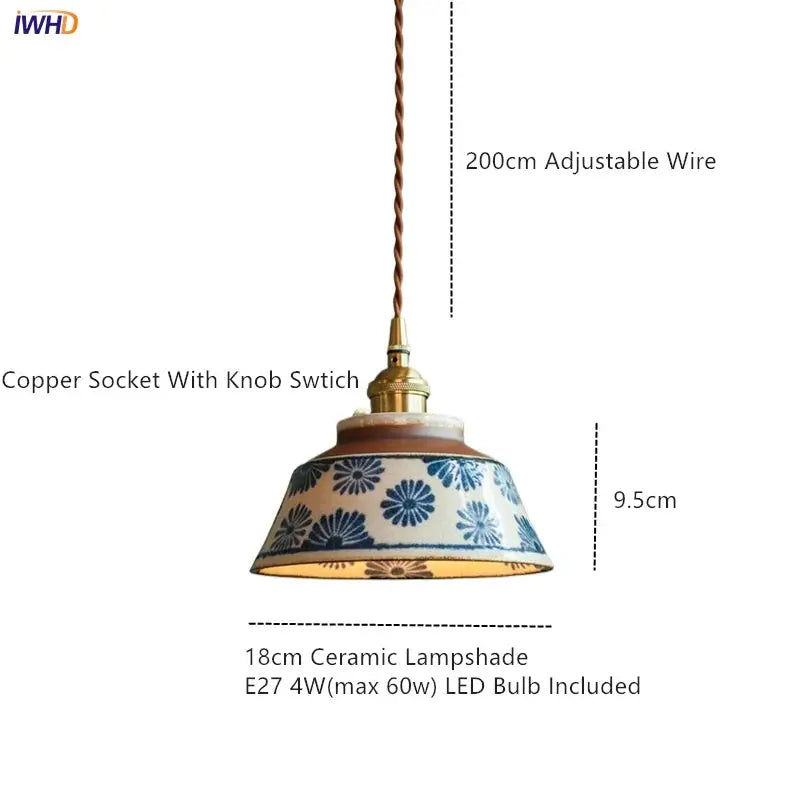 Ceramic Vintage Pendant Light